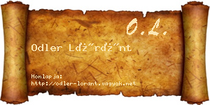 Odler Lóránt névjegykártya