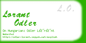 lorant odler business card